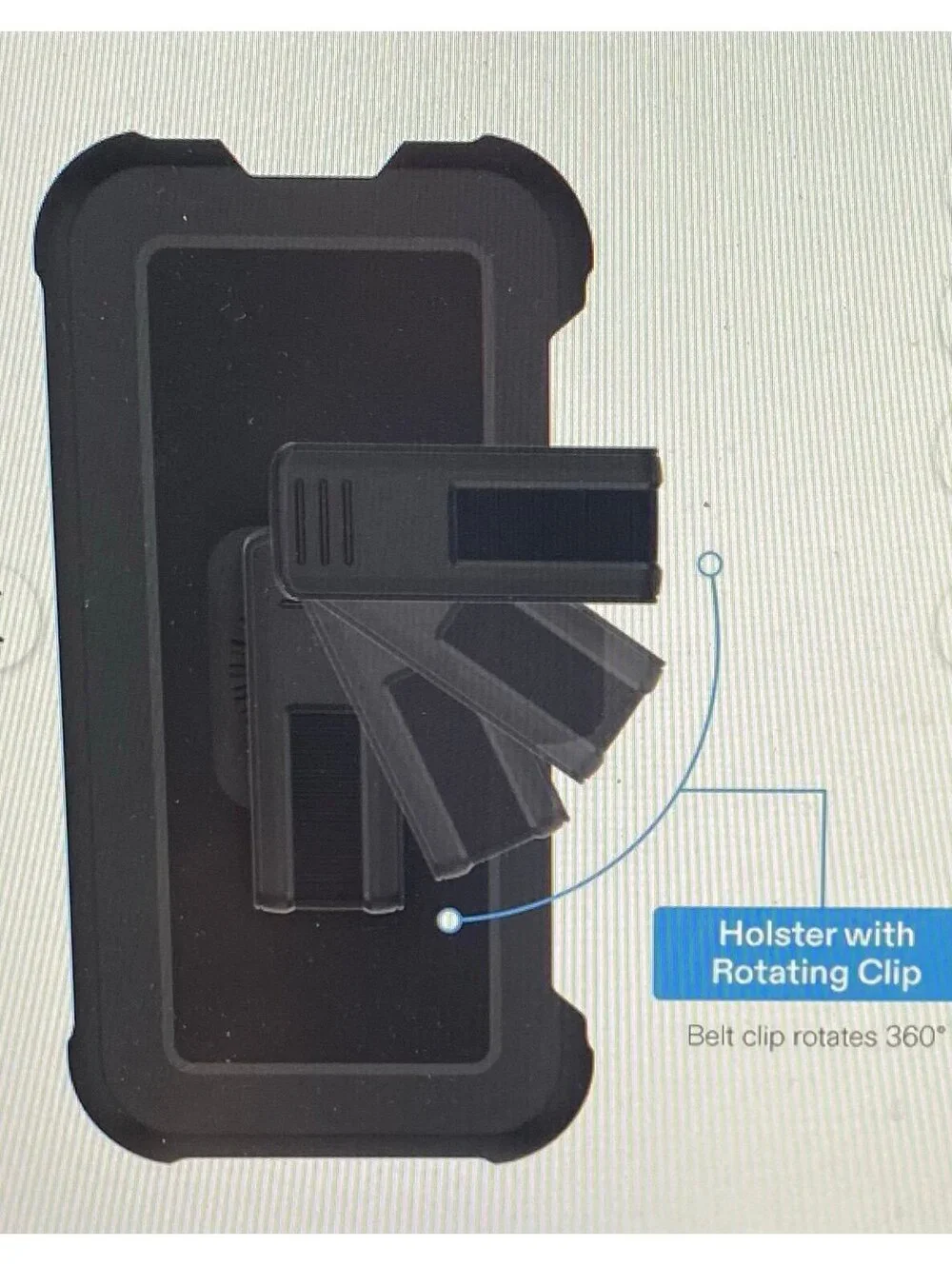 Onn Rugged Case with Holster for Samsung Galaxy S23 Ultra Black